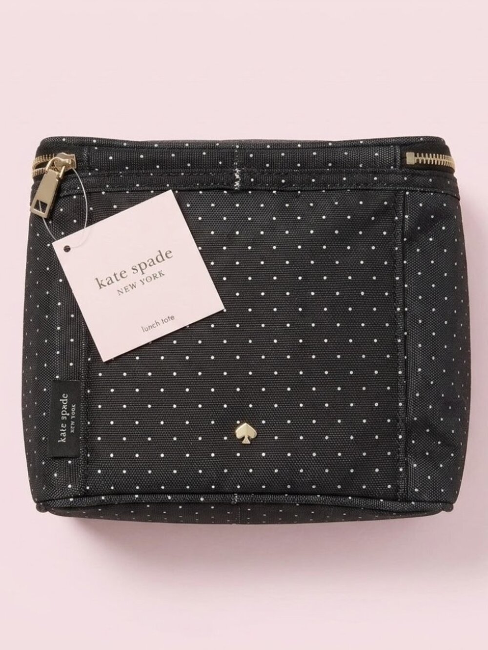 NWT Kate Spade Black Polka Dot Lunch Box